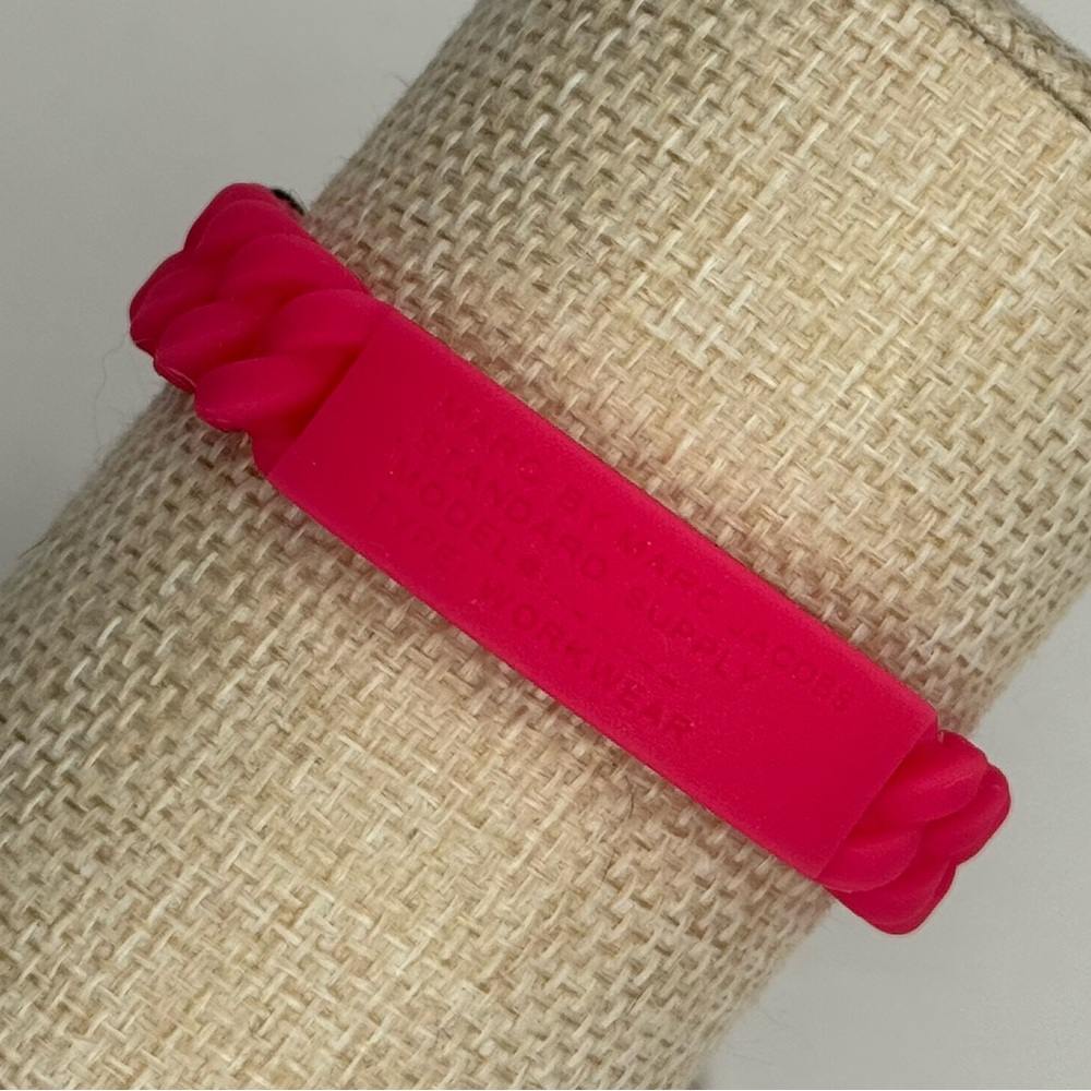 Marc Jacobs Neon Pink Silicone Bracelet